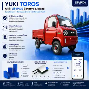 Yuki TOROS Uyumlu 72 Volt 102 Ah LiFePO4 Smart Batarya