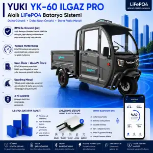 Yuki YK-60 ILGAZ PRO Uyumlu 72 Volt 60 Ah LiFePO4 Smart Batarya