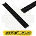 163mm Uzun 11mm - 22mm Metal Ray Çevirici Adaptör - 16 Kanallı Picatinny Ray