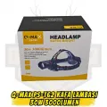 Q-MAX PS-T62 Profesyonel Kafa Lambası - 30W 3000 Lümen (3 Bataryalı)