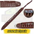 12 Kalibre Kapaklı (Kapalı) Bel Fişekliği - Kahverengi (Taba) Koruyucu Seri