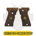 Beretta F92 Compact / 92FS Compact Uyumlu Pirinç Logolu Hakiki Ceviz Kabze