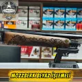 Mozzberk Siyah Kasa Beyaz İşlemeli Full Gravür 4+1 Yarı Otomatik Av Tüfeği - 71 cm Namlu