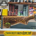 Mozzberk Siyah Kasa Beyaz İşlemeli Full Gravür 4+1 Yarı Otomatik Av Tüfeği - 71 cm Namlu