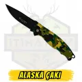 Alaska Yeşil Kamuflaj Ufak Ekonomik Çakı - Açık Uzunluk 15 cm Kapalı 9 cm