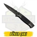 Böker Katlanır Çakı Tırtıklı Bıçak Siyah Sap - Açık Uzunluk 21 cm Kapalı 12 cm