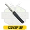 CRKT 15FF BK Tanto Çakı - 20 cm Taşıma Klipsli Deri Kılıflı