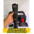 Gold Kama GK-63  150W 15000 Lümen Ultra Güçlü LED El Feneri Lazer Fonksiyonlu