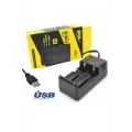 HD-8991B 3.7V Li-iOn 2’li Pil Şarj Cihazı USB Kablolu