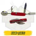 Kamp Çakısı Çok Fonksiyonlu - Çatal Kaşık Konserve Açacağı Kapalı 9 cm