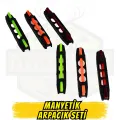 Manyetik 3lü Fiber Optik Arpacık Seti - Yeşil Turuncu Kırmızı (Şerit Üzerine Oturur)