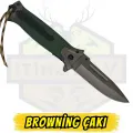 Browning Katlanır Çakı Yeşil Tırtıklı Sap - Açık Uzunluk 21 cm Kapalı 12 cm
