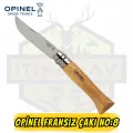 Opinel Inox No:8 Çakı - Paslanmaz Çelik Yatagan Bıçak Kayın Sap Virobloc