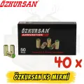 Özkursan 5701 9mm Kurusıkı Mermisi 1 Koli (40 Kutu - 2000 Adet)