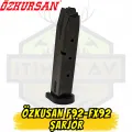 Özkursan F92 / FX92 Kuru Sıkı Tabanca Şarjörü - 17+1 Kapasite Siyah