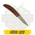 Spider Katlanır Çakı Ahşap Sap - Açık Uzunluk 19.5 cm Kapalı 10 cm