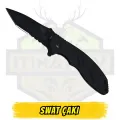 SWAT Katlanır Çakı Polimer Sap Carbon Görünüm - Açık Uzunluk 20 cm Kapalı 12 cm