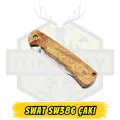 SWAT SW 386 Katlanır Çakı Ahşap Sap - Açık Uzunluk 18 cm Kapalı 10 cm