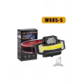 W685-5 Çok Işlevli Far Led+Cob Işıklandırmalı Güçlü Işıklı Uzun Huzmeli Far Dış Mekan Balıkçılığı Için Tip-C Şarj Edilebilir Işık