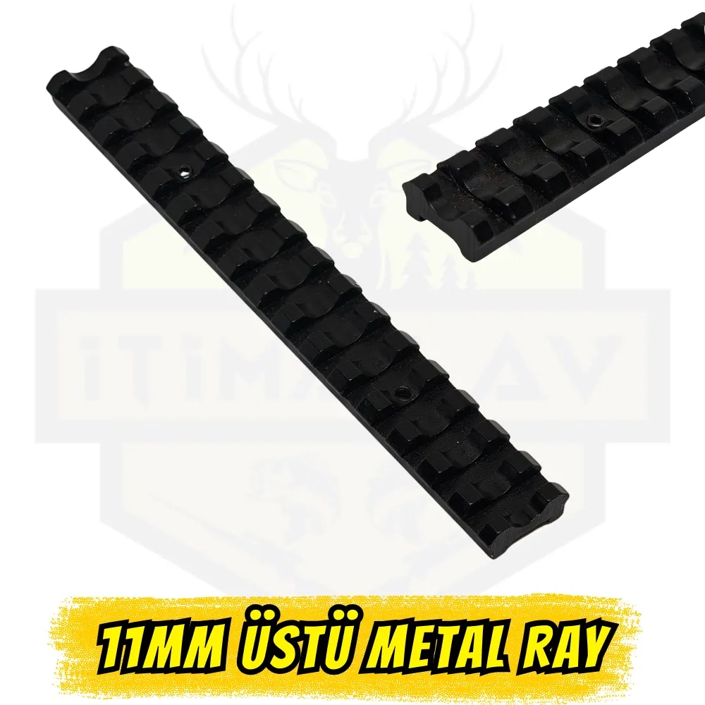 163mm Uzun 11mm - 22mm Metal Ray Çevirici Adaptör - 16 Kanallı Picatinny Ray