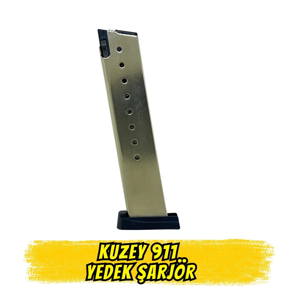 Kuzey 911 Kurusıkı Tabanca Yedek Şarjörü (9+1 Kapasite)