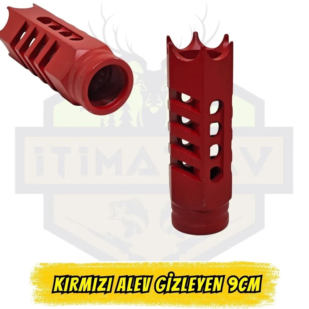 12 Kalibre Dıştan Şok Uyumlu Kırmızı Taktikal Alev Gizleyen - 9 cm