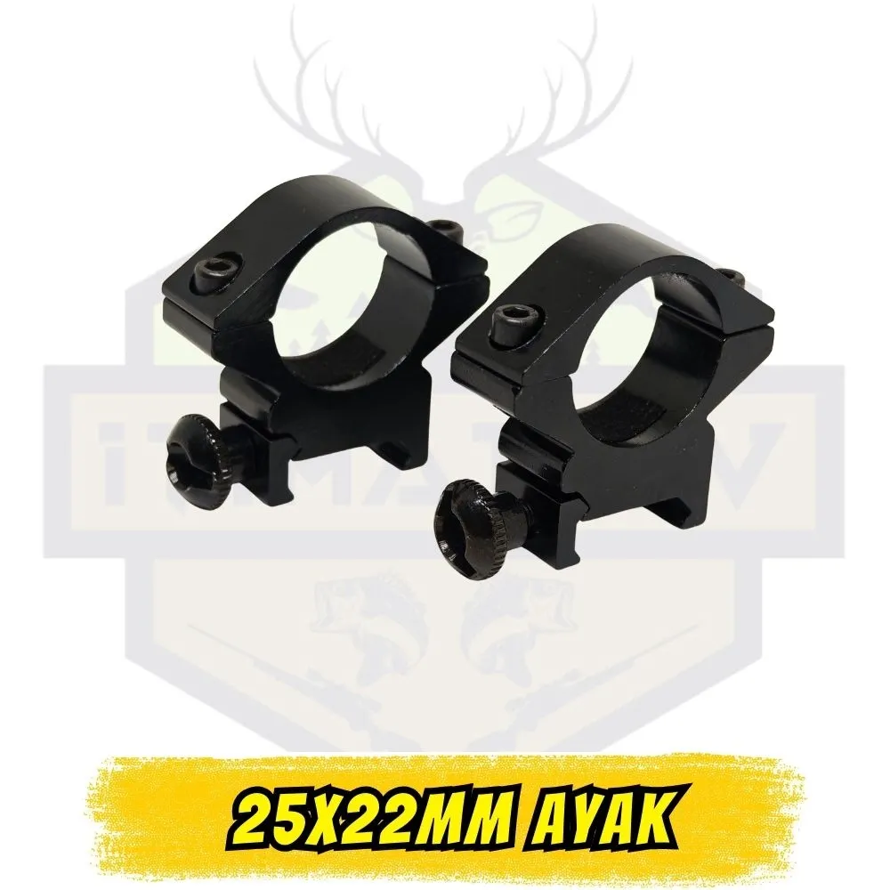 25 mm x 22 mm Ekonomik Seri Sabit Dürbün Ayağı Seti