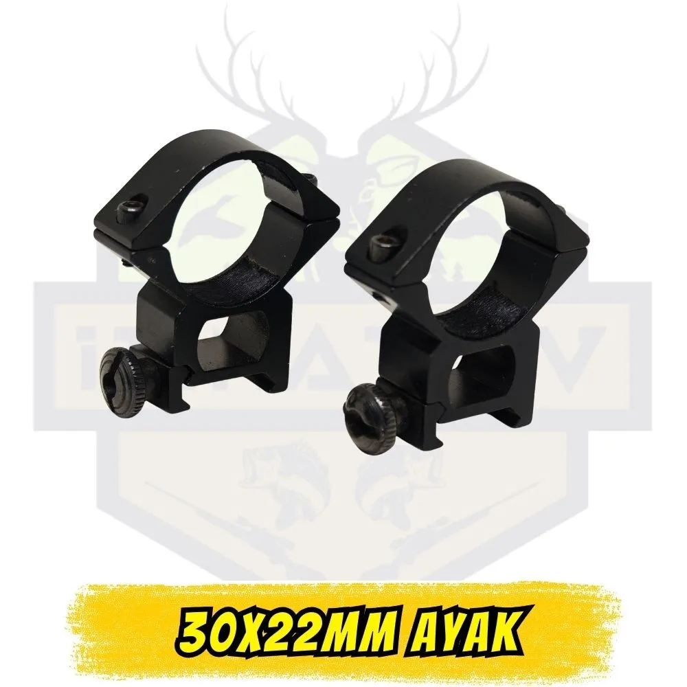 30 mm x 22 mm Ekonomik Seri Sabit Dürbün Ayağı Seti