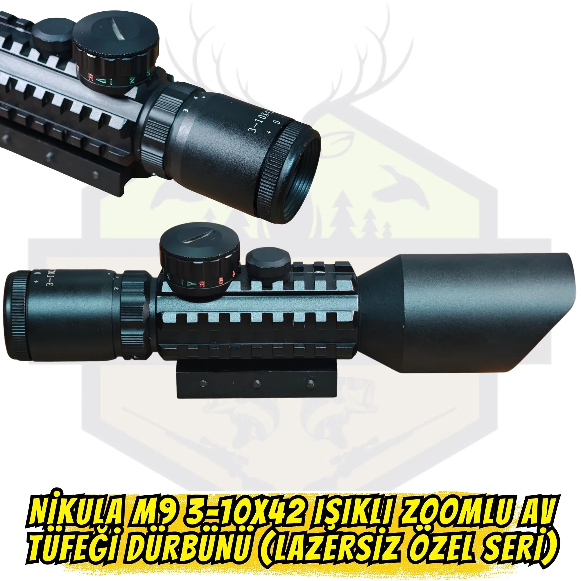 Nikula M9 3-10x42 Işıklı Zoomlu Av Tüfeği Dürbünü (Lazersiz Özel Seri)