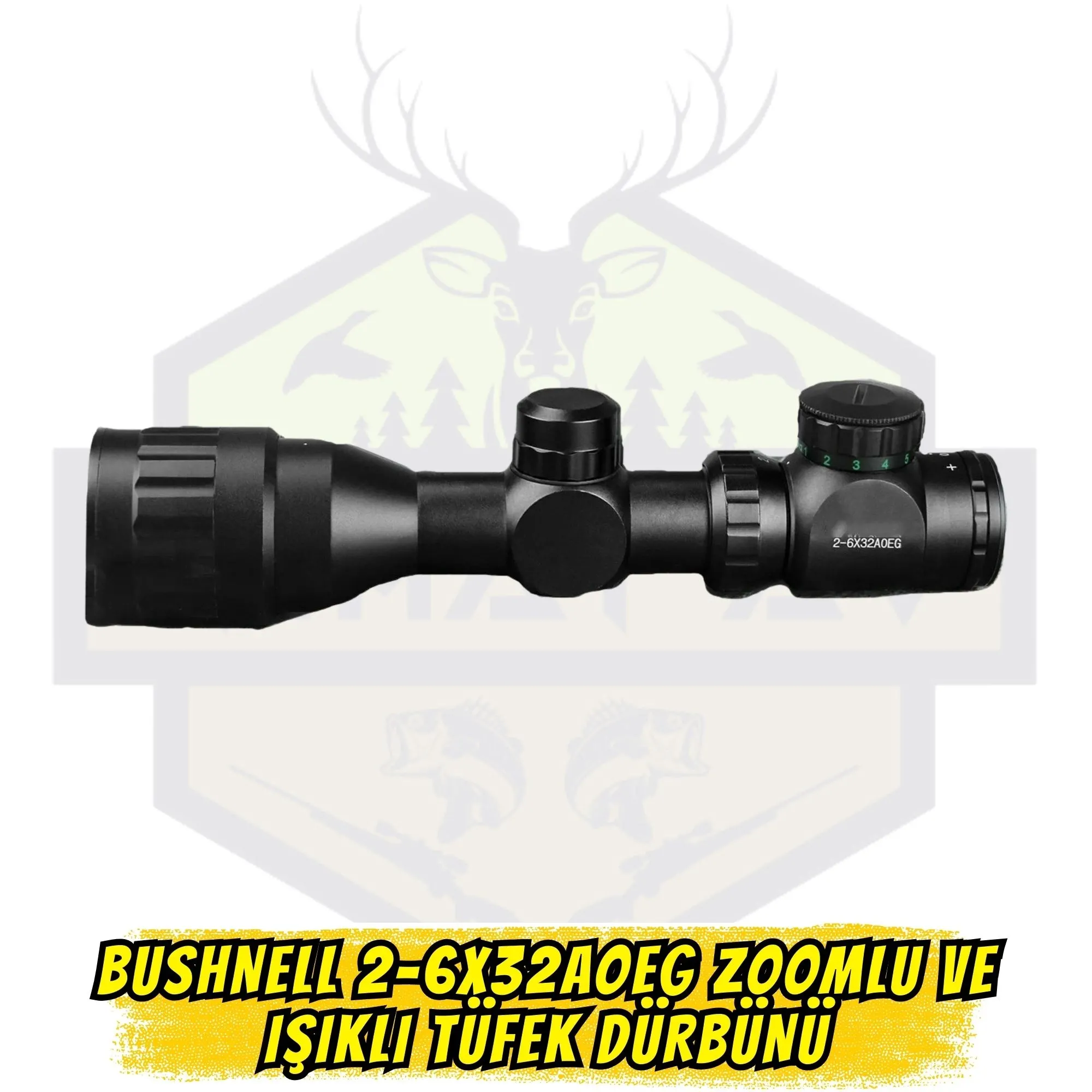 Bushnell 2-6x32AOEG Zoomlu ve Işıklı Tüfek Dürbünü (Paralaks Ayarlı)