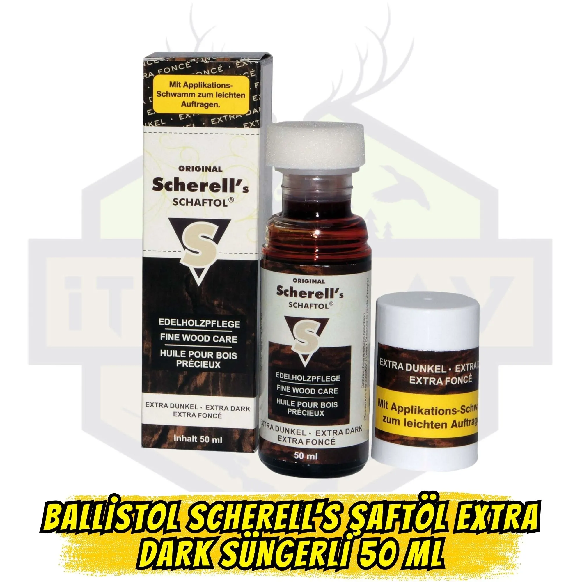 Ballistol Scherells Şaftöl Extra Dark Süngerli (Ekstra Koyu) 50 ml