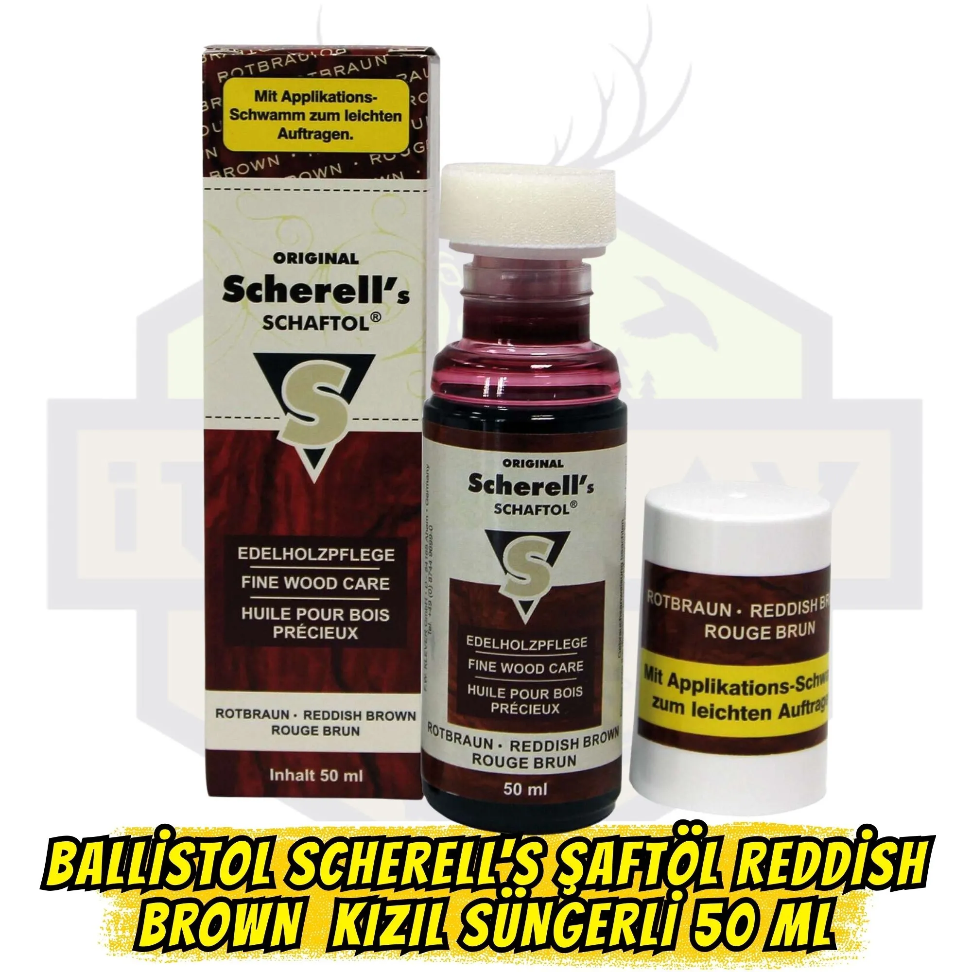 Ballistol Scherells Şaftöl Reddish Brown Süngerli (Kızıl Kahve) 50 ml