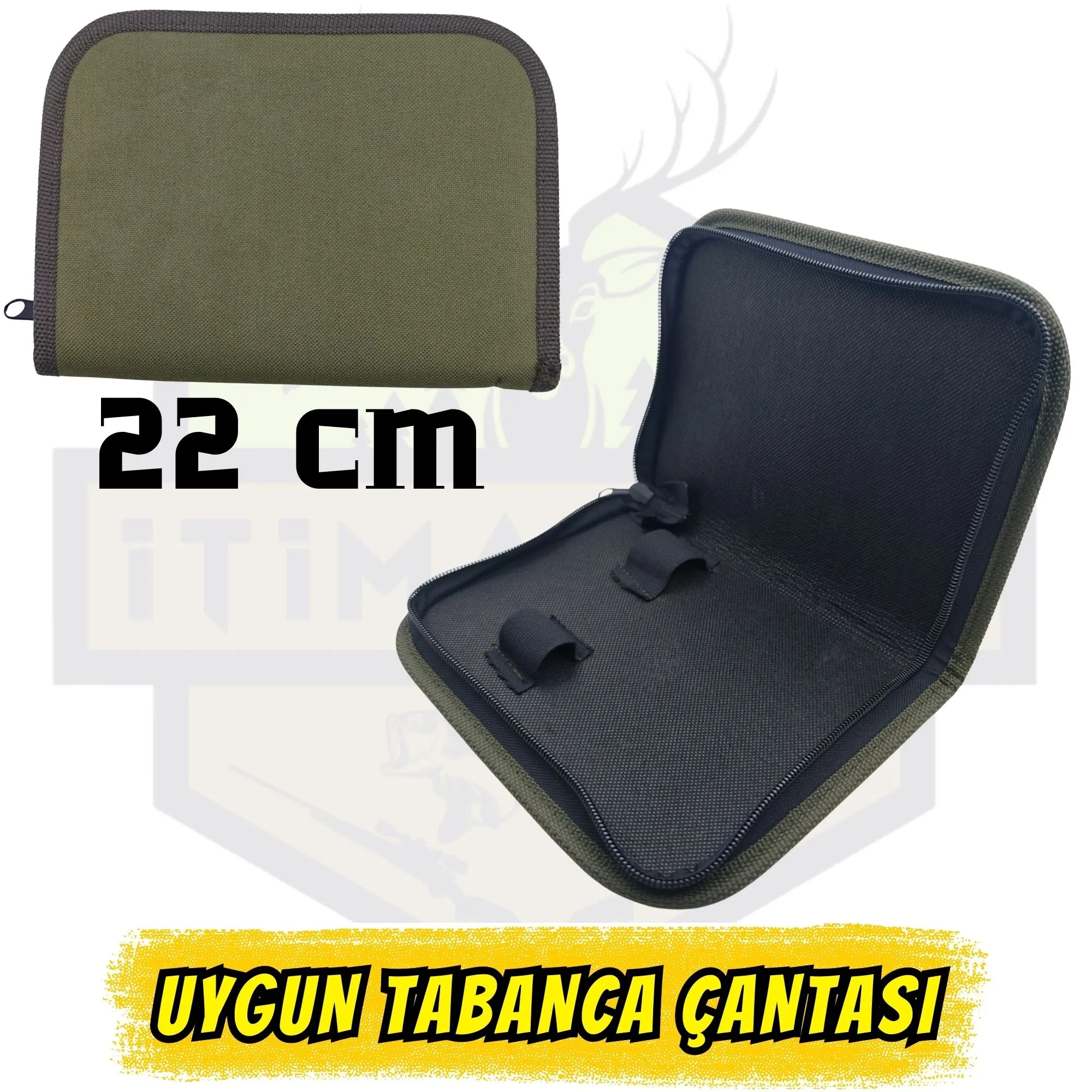 Ekonomik Bez Tabanca Taşıma Çantası - 22x16 cm Kompakt Boy