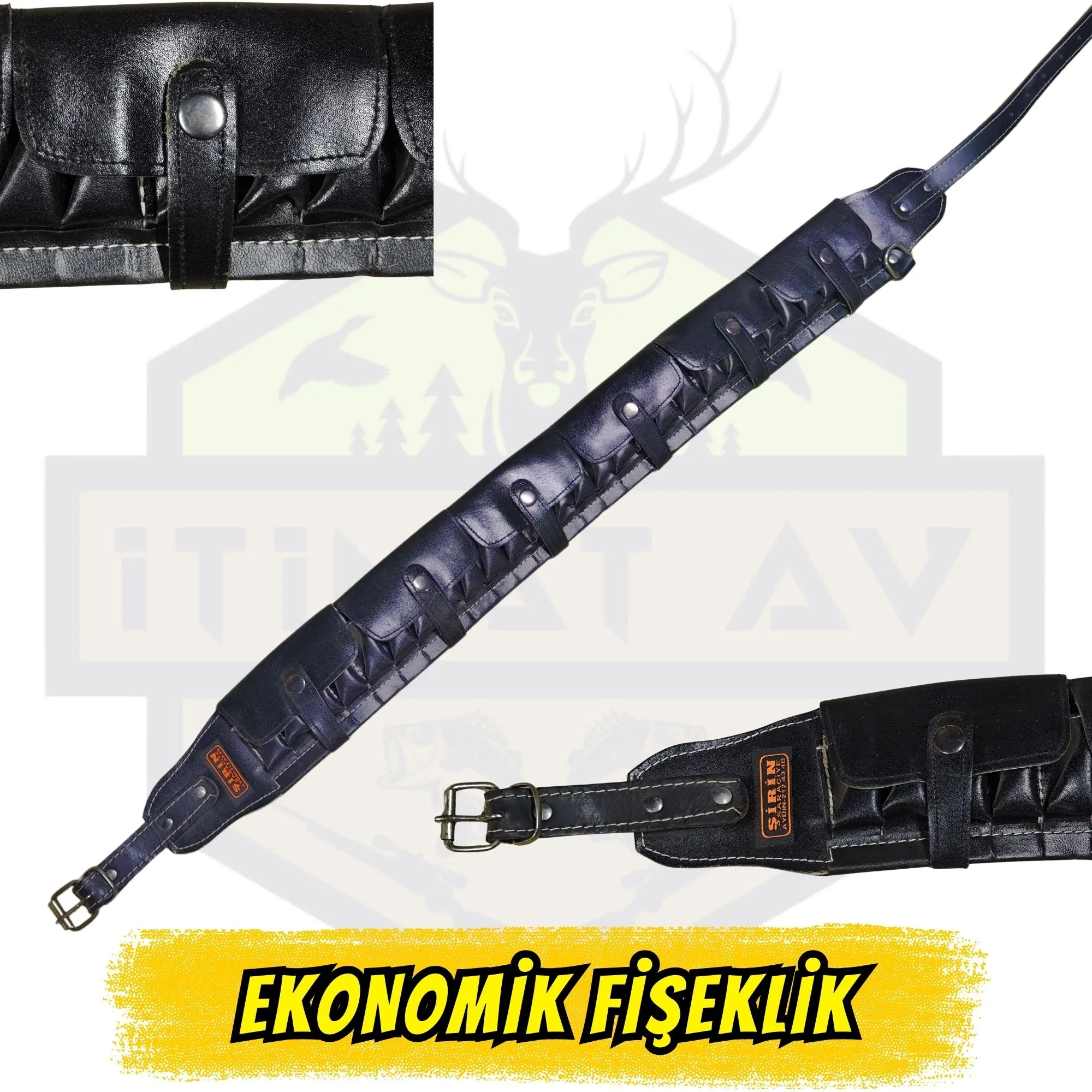 30lu Ekonomik Bel Fişekliği - 12 Kalibre Siyah