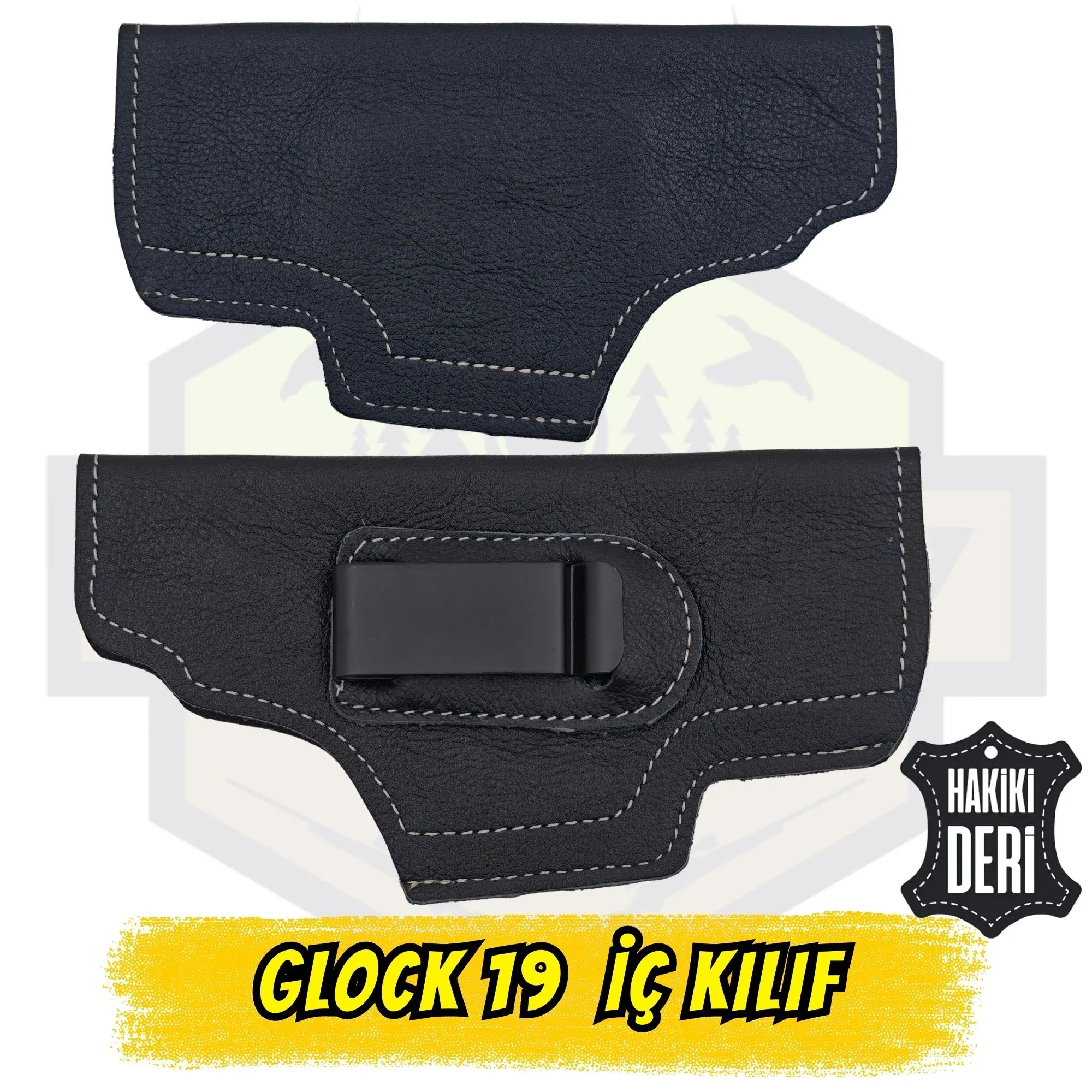 Glock 19 Uyumlu Arkası Açık Yumuşak Deri İç Kılıf - Form Alan Premium Seri