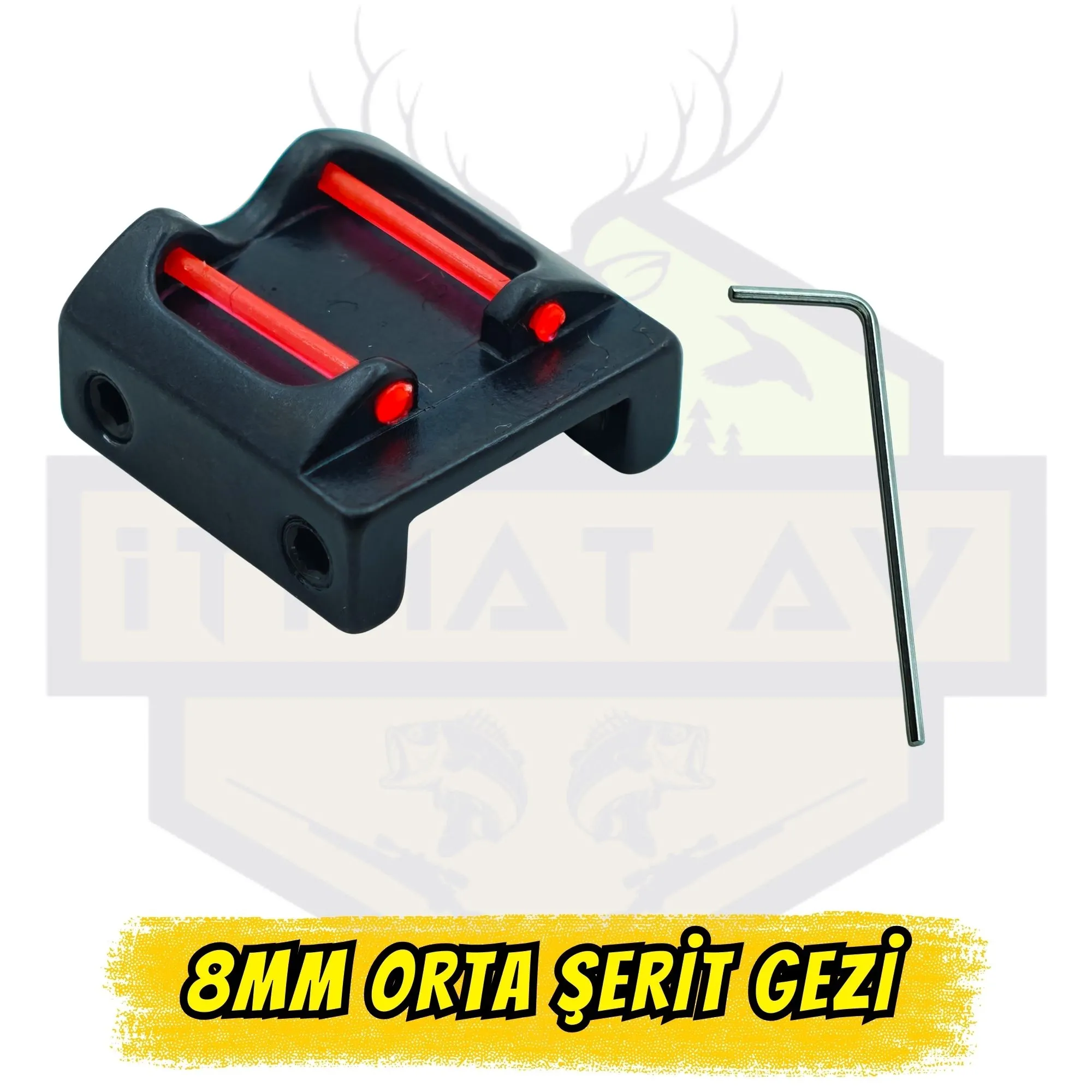 8mm Namlu Şeridi Uyumlu Orta Gezi - Yüksek Görünürlüklü Kırmızı