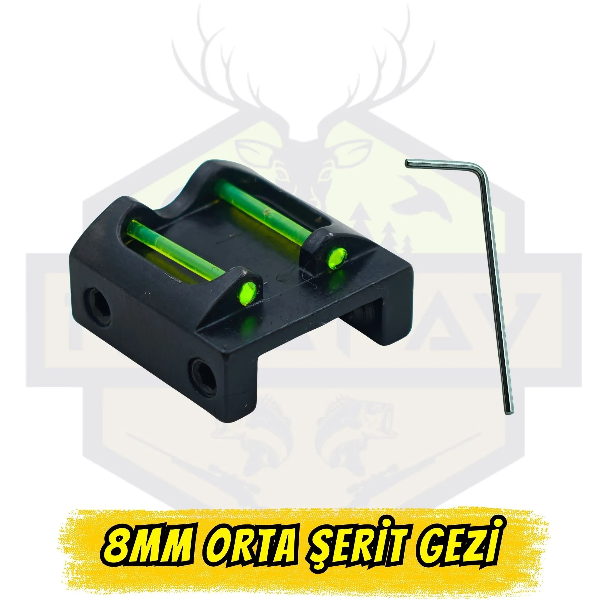 8mm Namlu Şeridi Uyumlu Orta Gezi - Yüksek Görünürlüklü Yeşil