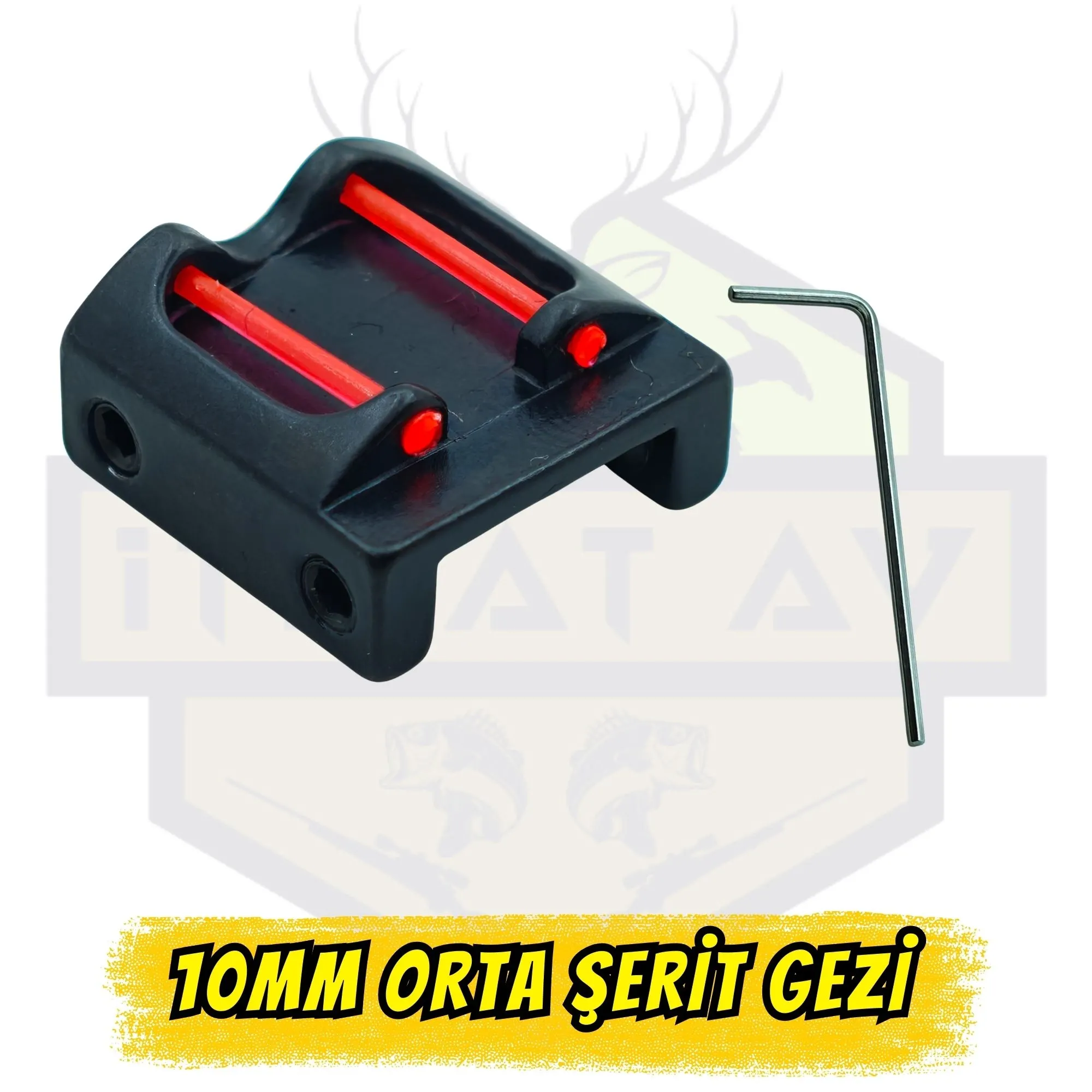 10mm Namlu Şeridi Uyumlu Orta Gezi - Yüksek Görünürlüklü Kırmızı