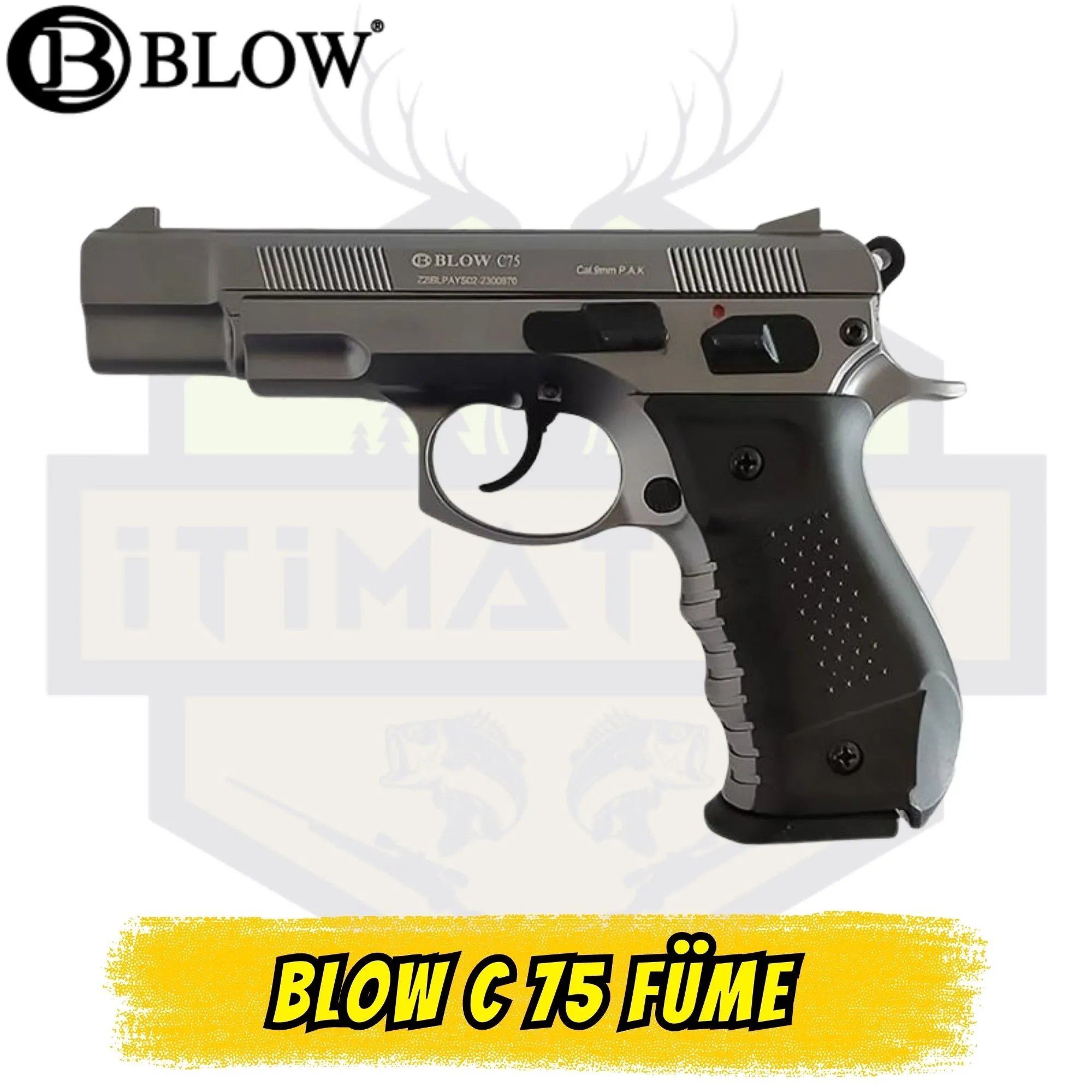 Blow C75 9mm Kurusıkı Ses Tabancası - Taktiksel Füme (Gunmetal Grey)