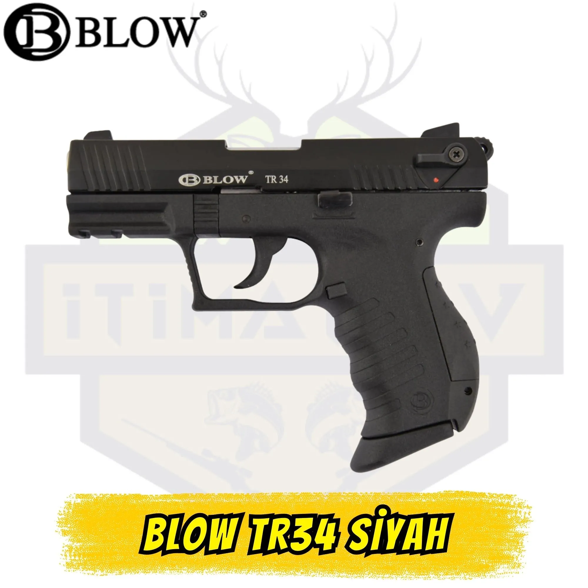 Blow TR34 9mm Kurusıkı Ses Tabancası - Mat Siyah Taktik Polimer