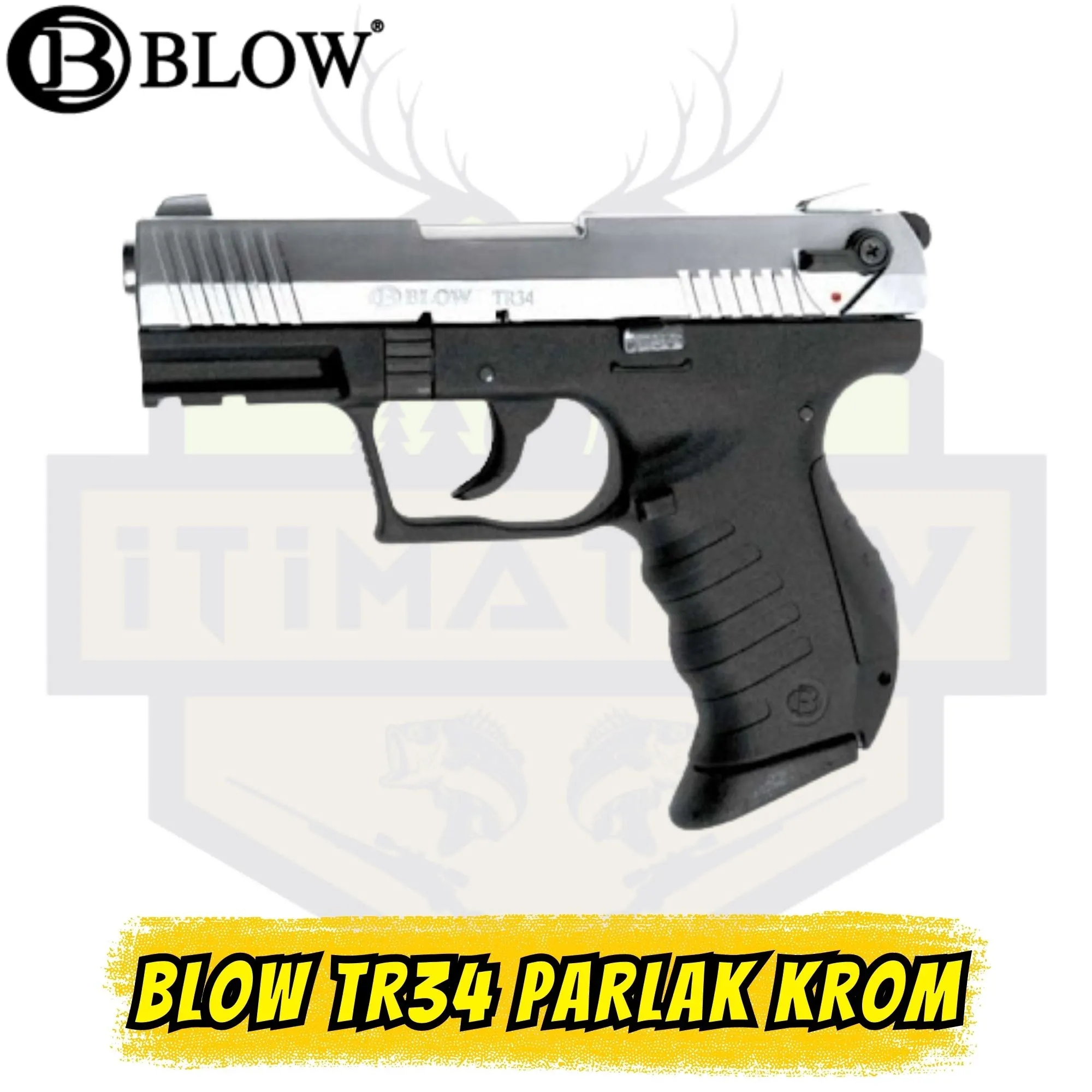 Blow TR34 9mm Kurusıkı Ses Tabancası - Ayna Parlaklığında Krom (Special Edition)