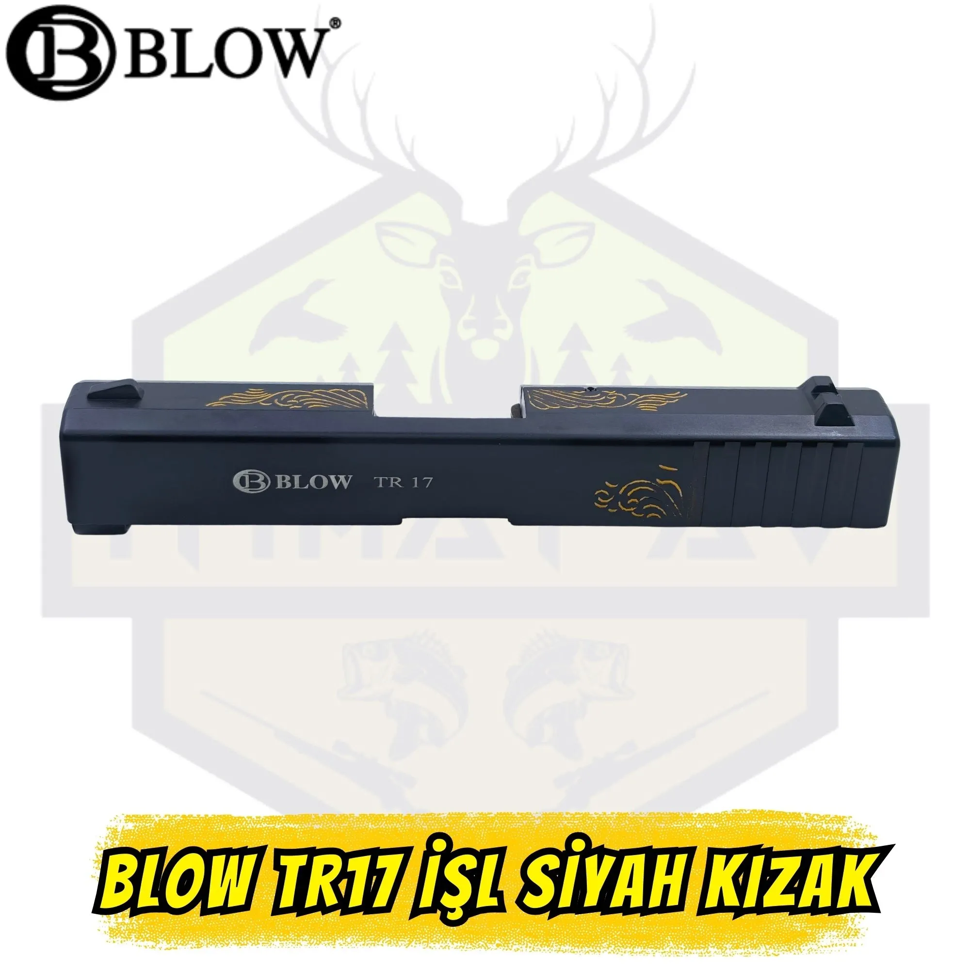 Blow TR17 Kurusıkı Tabanca Üst Kızak (Sürgü) - İşlemeli Mat Siyah (Special Edition)