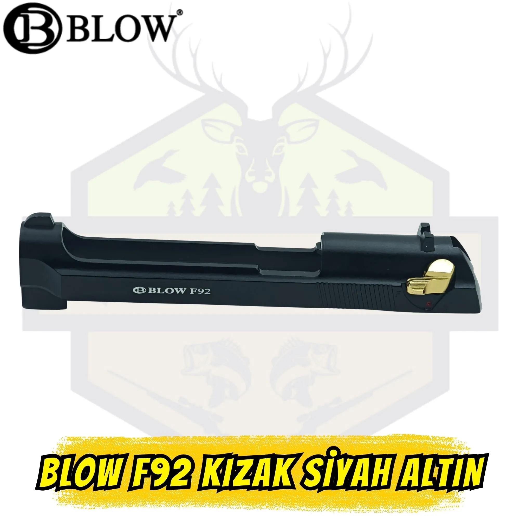 Blow F92 Kurusıkı Tabanca Üst Kızak (Sürgü) - Siyah Altın (Gold) Detaylı Orijinal