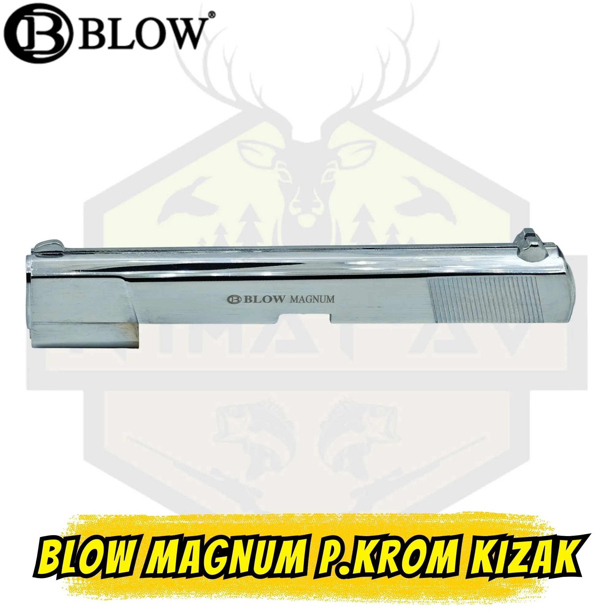 Blow Magnum Kurusıkı Tabanca Üst Kızak (Sürgü) - Parlak Krom Orijinal