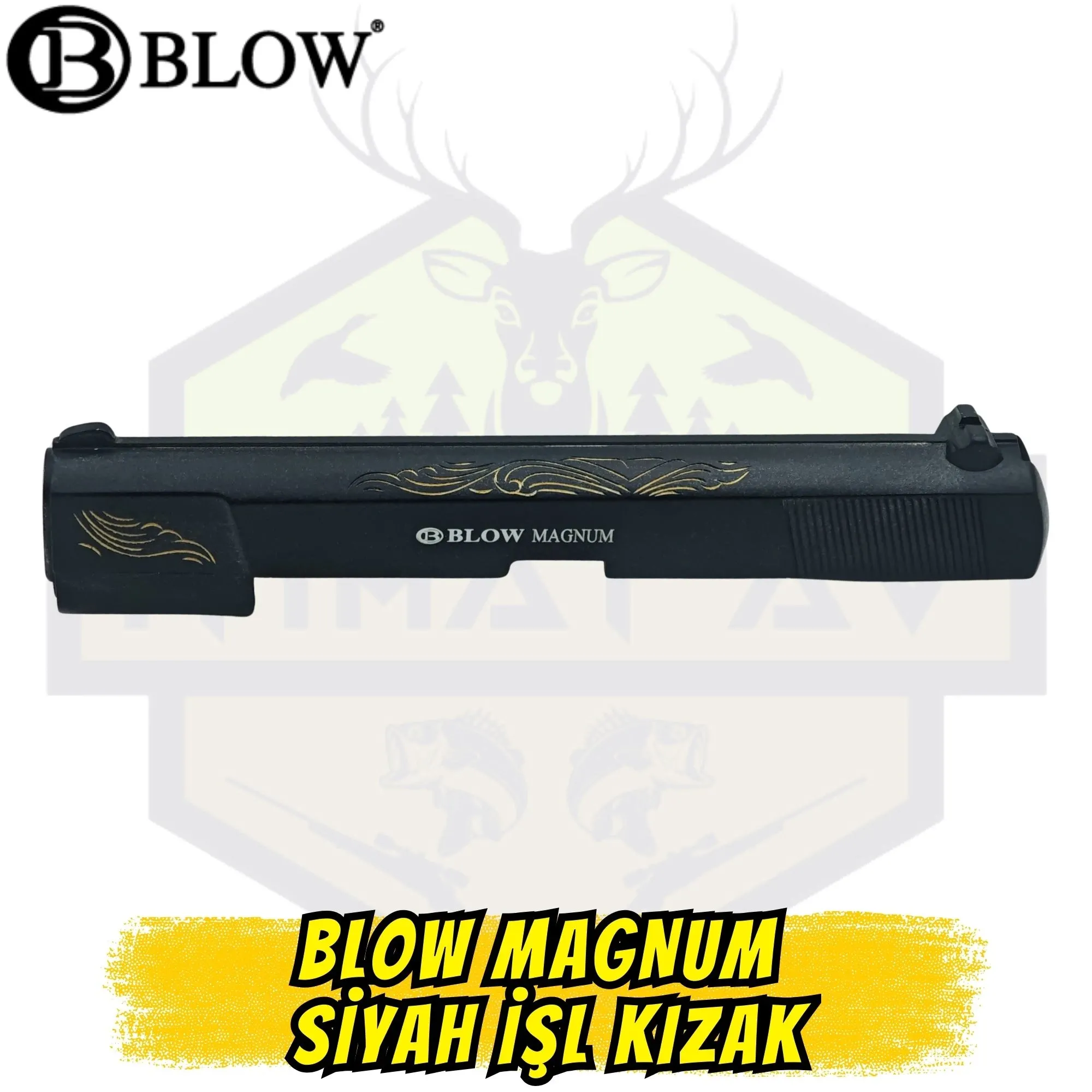 Blow Magnum Kurusıkı Tabanca Üst Kızak (Sürgü) - Siyah İşlemeli Orijinal