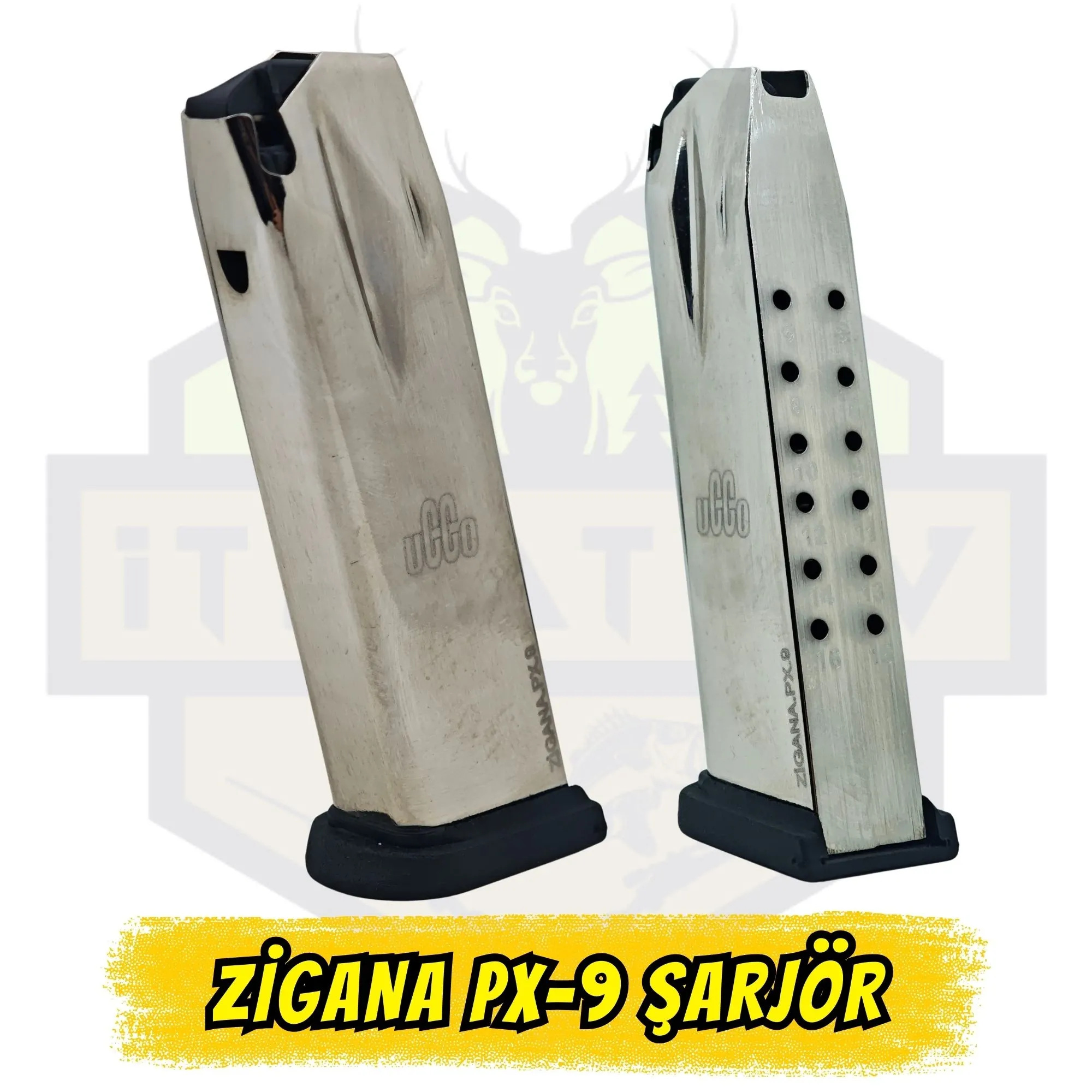 Zigana PX9 Orijinal 16’lı Parlak Krom Yedek Şarjör - 9x19mm (Korozyon Dirençli)