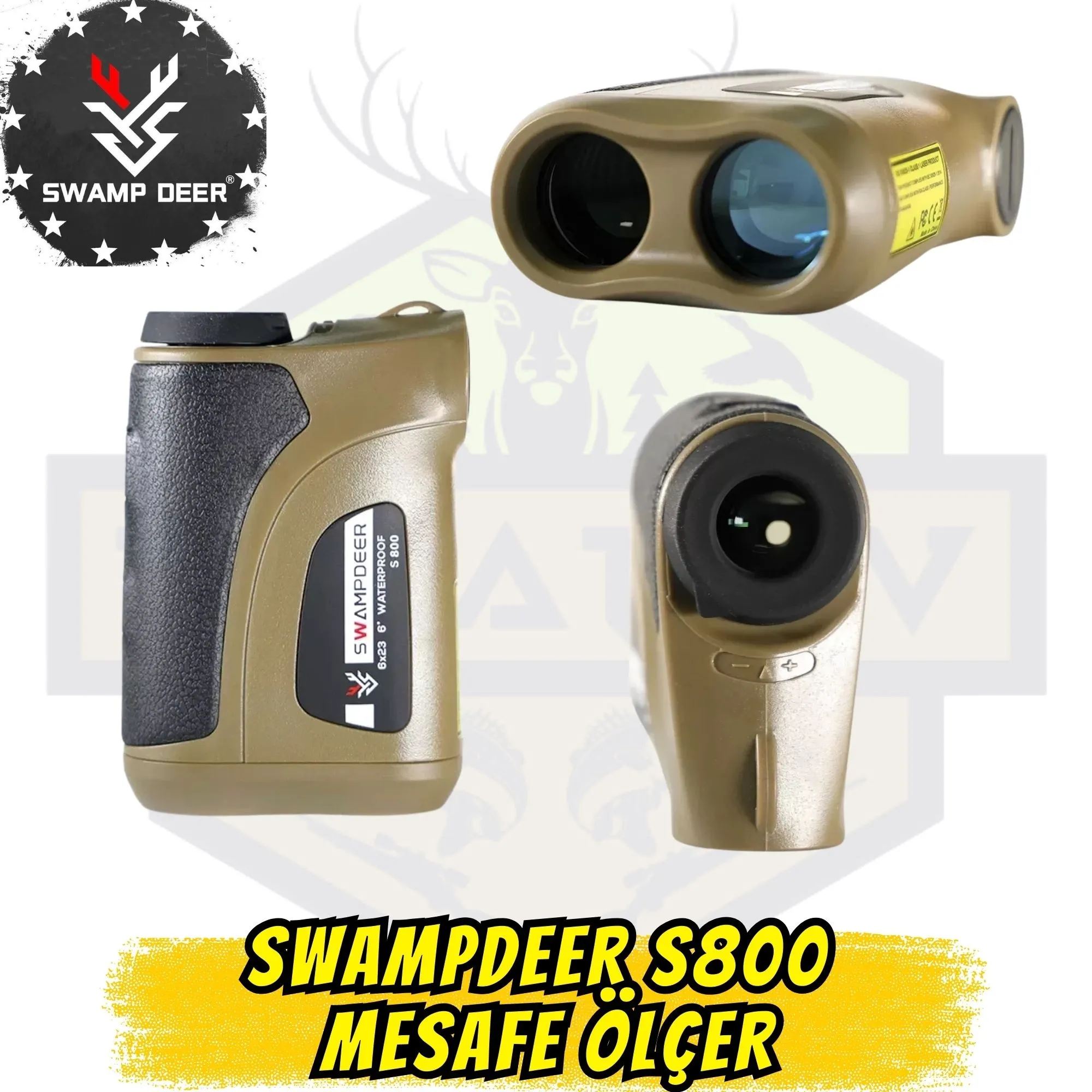 Swampdeer S800 Lazer Mesafe Ölçer - 800 Metre Eğim ve Yükseklik Ölçümlü Rangefinder