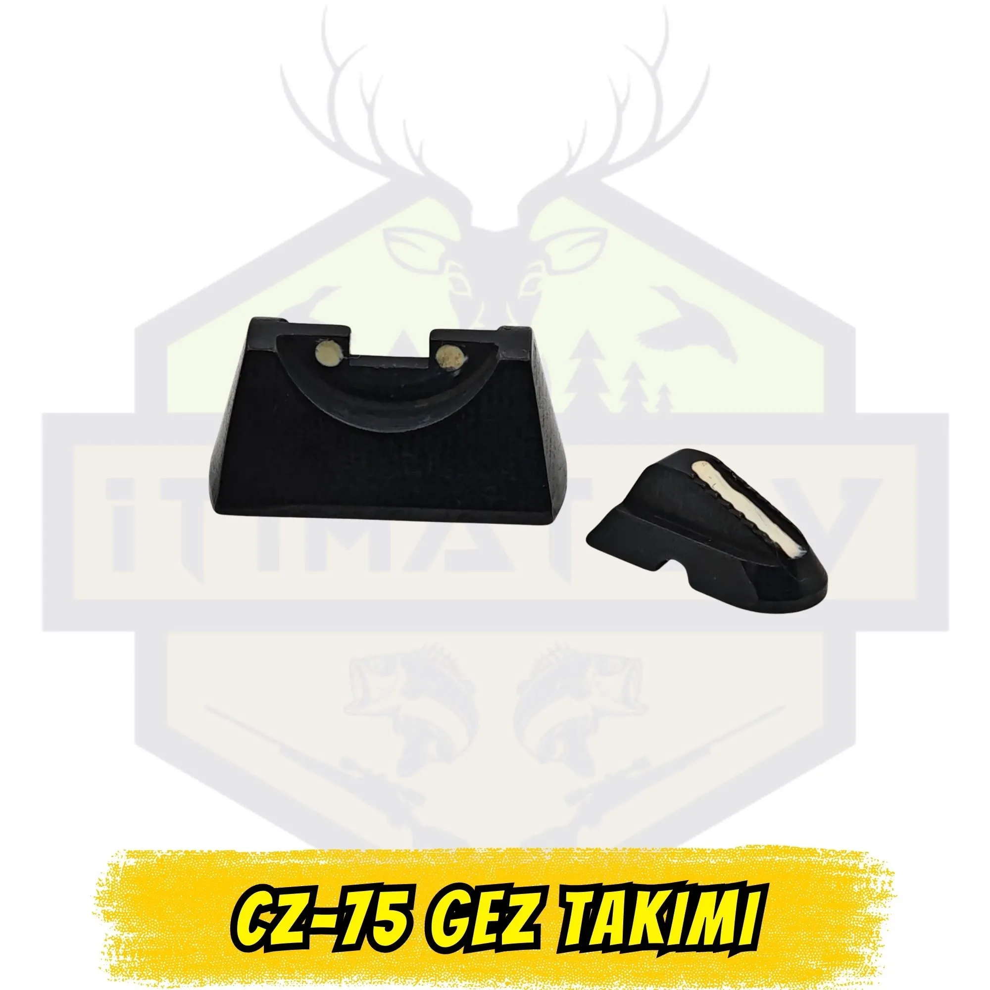 CZ-75 Beyaz Noktalı Çelik Gez Takımı - Yüksek Kontrastlı Nişan Hattı