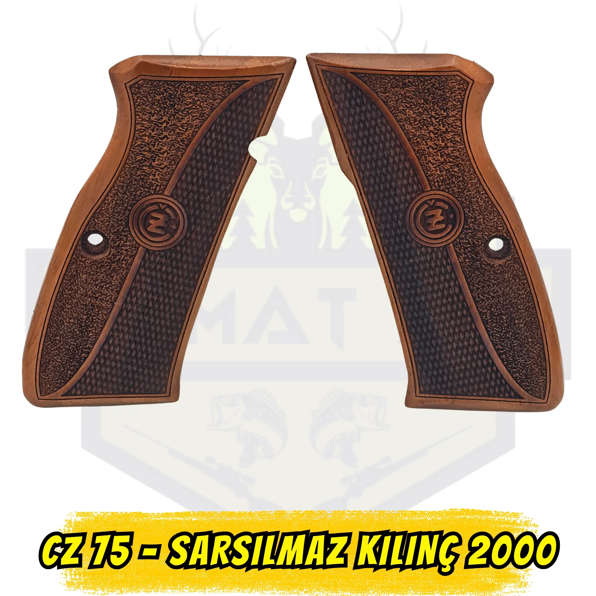 CZ 75 / Sarsılmaz Kılınç 2000 Uyumlu Hakiki Ceviz Ahşap Kabze - Klasik Baklava Dilim