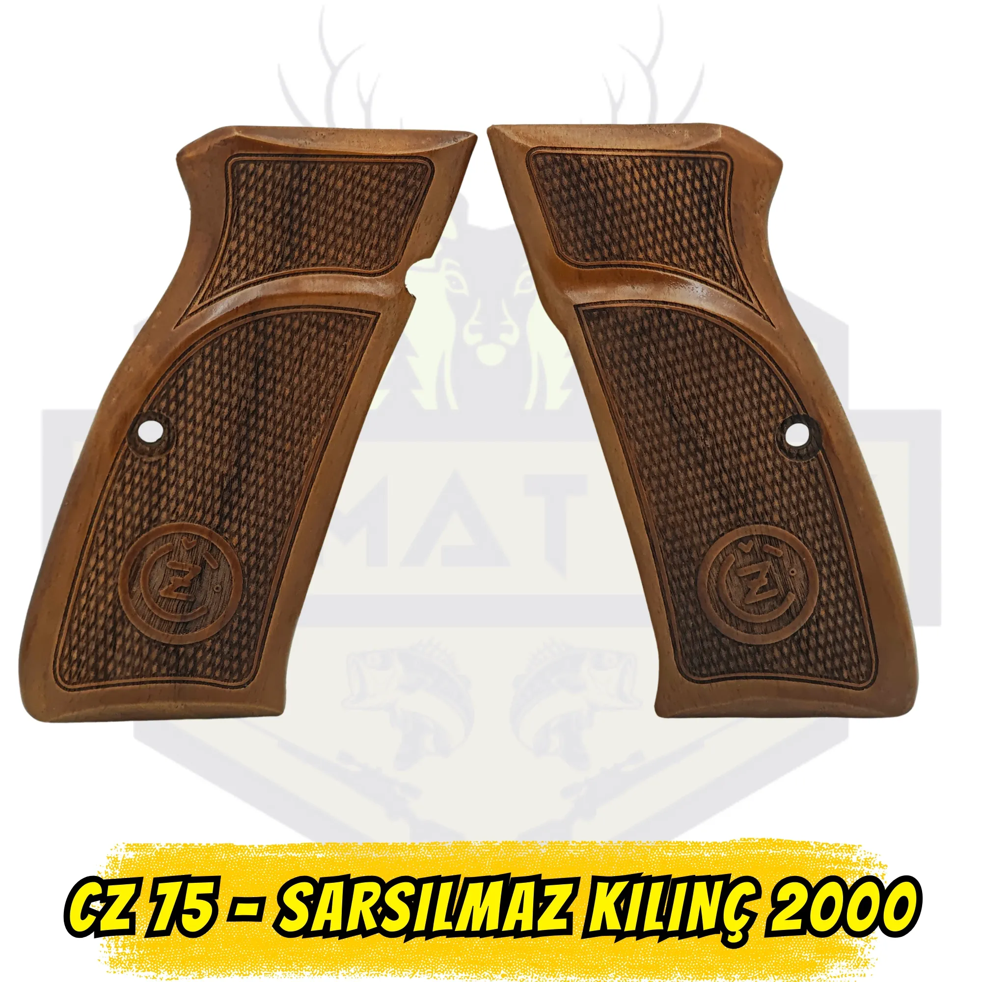 CZ 75 / Sarsılmaz Kılınç 2000 Uyumlu CZ Logolu Hakiki Ceviz Kabze - Özel Seri
